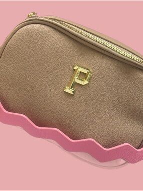 P (Parchita Bag) Taupe and Pink Leather Crossbody Bag- Not Original